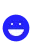um rosto sorridente azul sobre um fundo verde