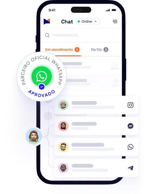 Imagem de celular mostrando que o Maxbot possui API oficial do WhatsApp